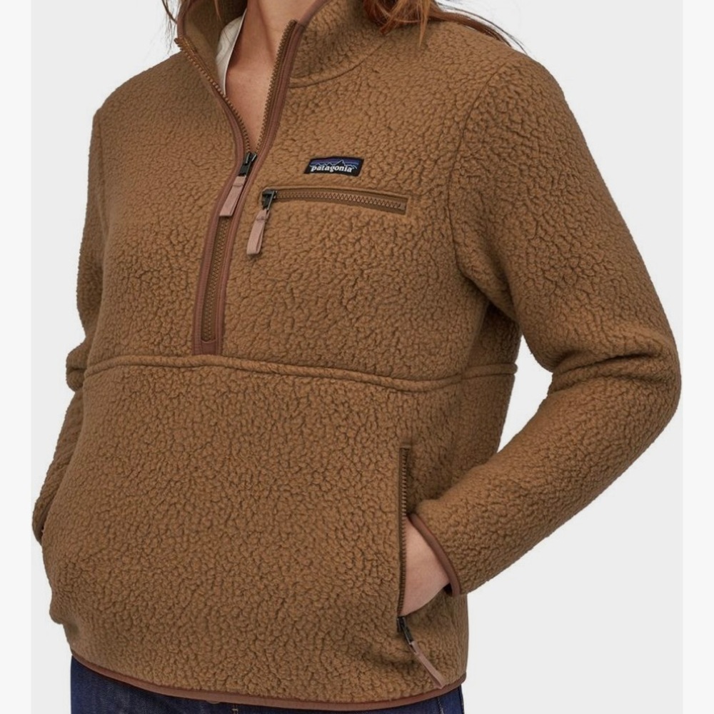 Patagonia Retro Pile Marsupial Fleece Pullover in Beech Brown.